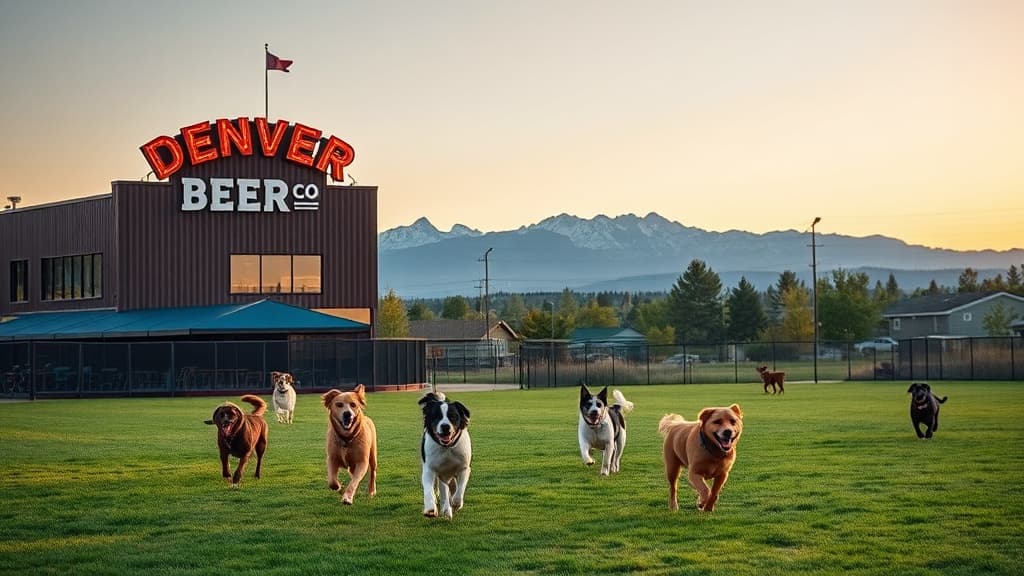 Denver Beer Co. dog park in Denver, CO