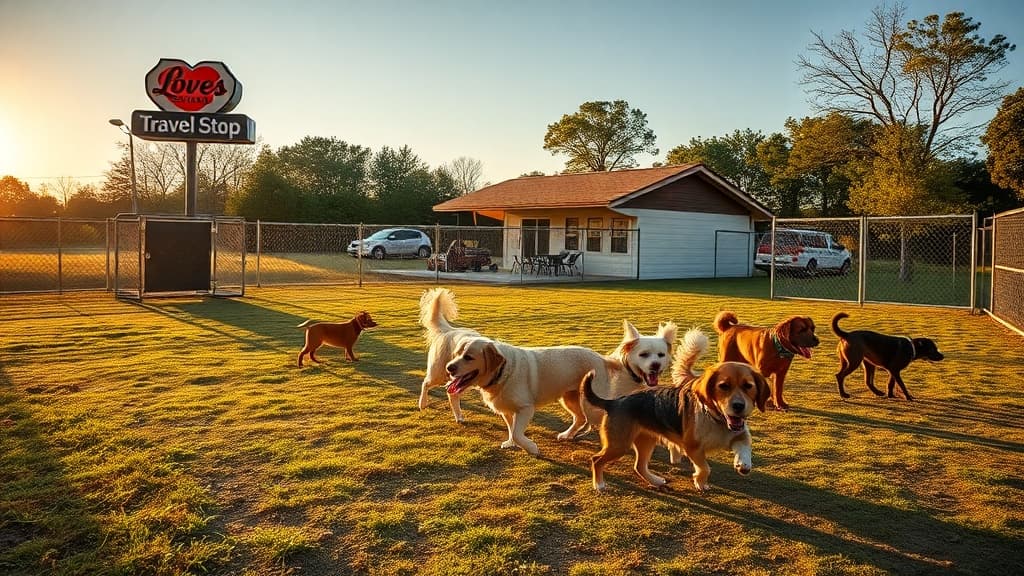 Love's Travel Stop dog park in Blytheville, AR