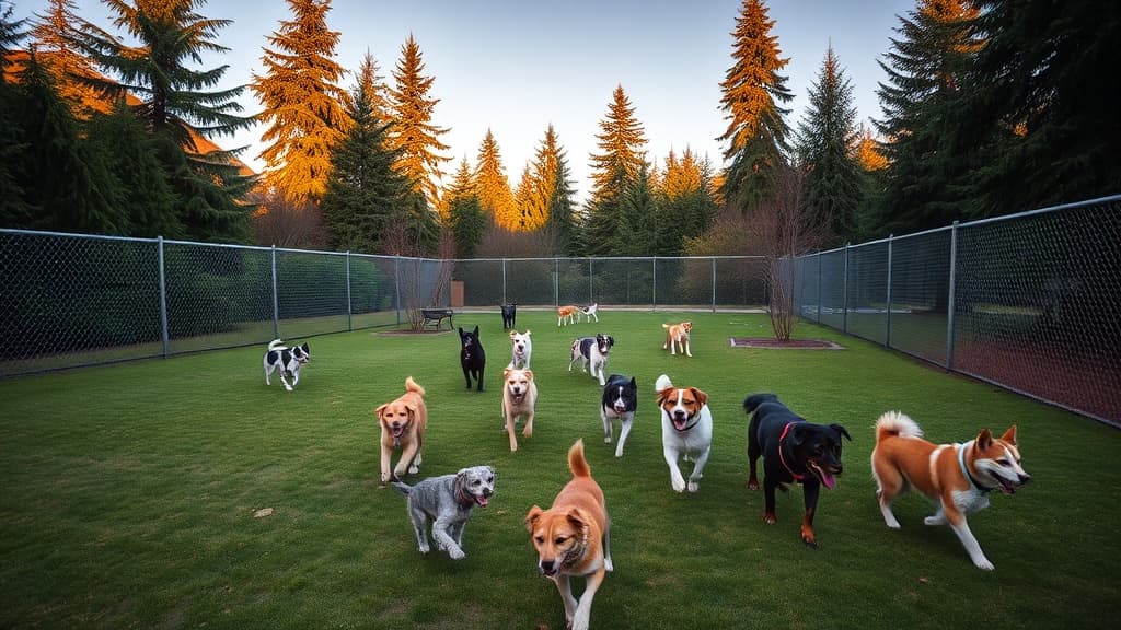 Dog Park at Eagledale Park dog park in Bainbridge Island village, WA