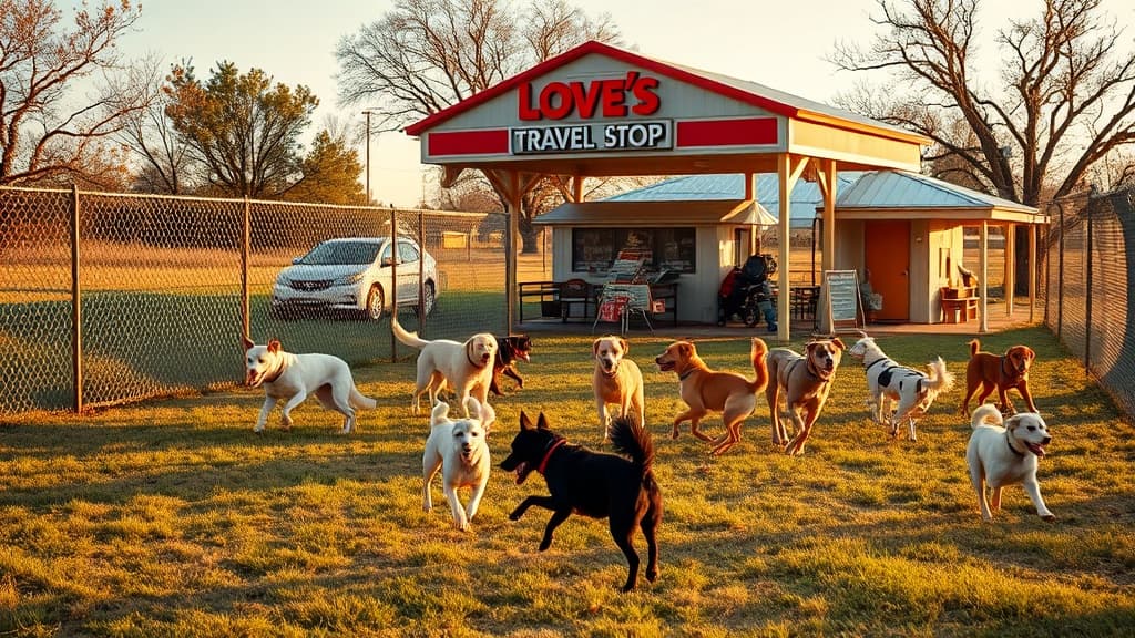 Love's Travel Stop dog park in McPherson, KS