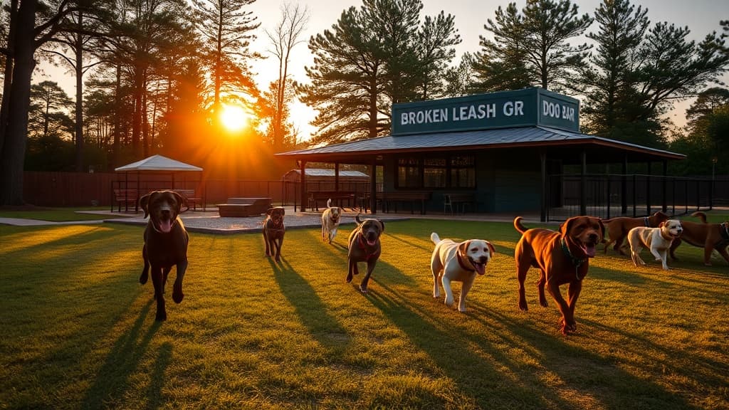 Broken Leash Dog Bar dog park in North Charleston, SC