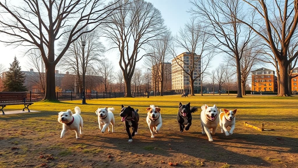White Spruce Park leash-free zone dog park in Brampton, CA-ON
