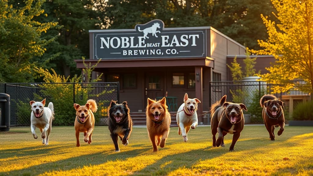 Noble Beast Brewing Co. dog park in Cleveland, OH