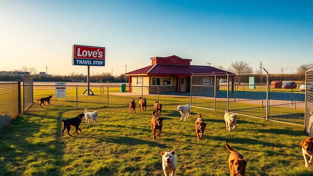 Love's Travel Stop dog park in Seguin, TX