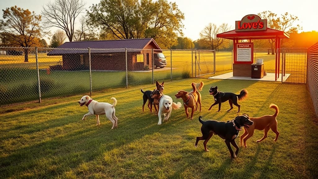 Love's Travel Stop dog park in Norfolk, NE