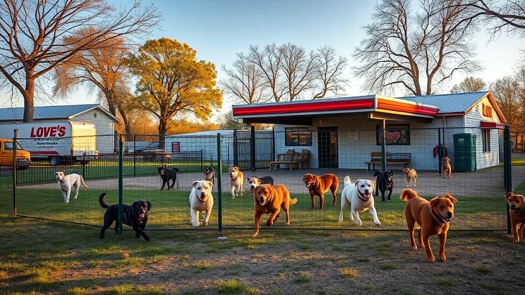 Love's Travel Stop dog park in Terre Haute, IN