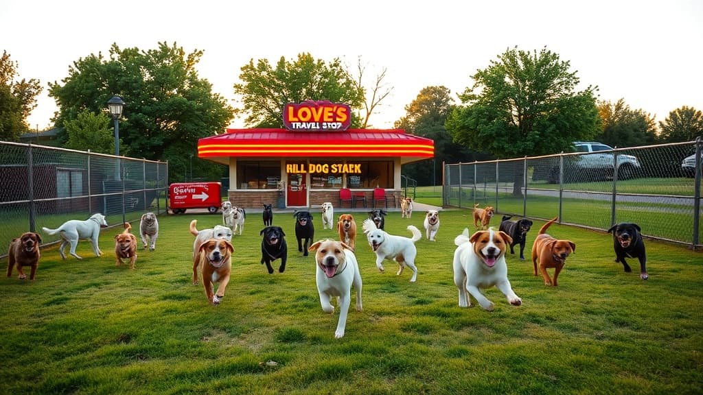 Love's Travel Stop dog park in Omaha, NE